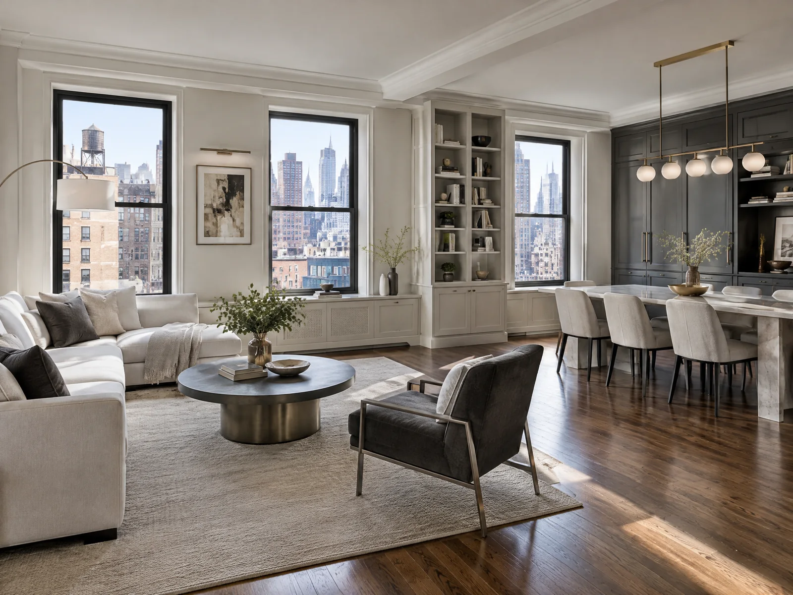 Completed NYC apartment interior after coordinated reconstruction