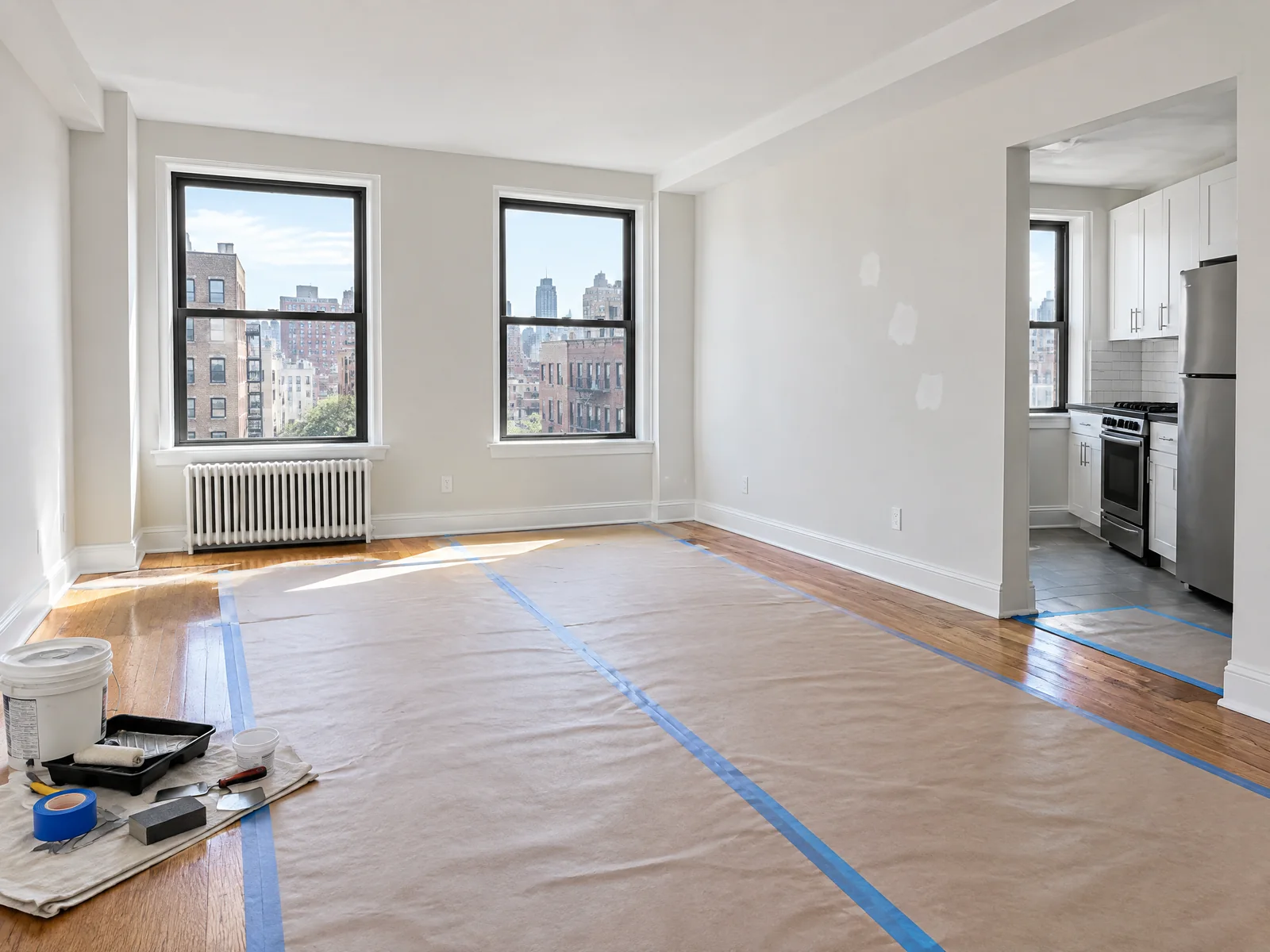 Vacant NYC apartment being prepared for the next resident